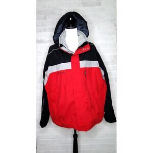 Columbia Vertex Jacket Mens XL Red Waterproof Lined‎ Windproof Heavyweight